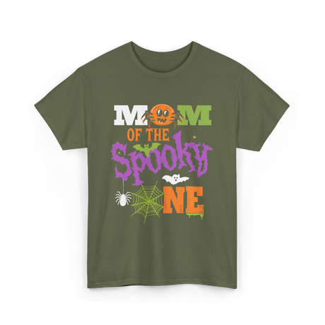 Mom of the Spooky One Halloween T-Shirt - Military Green