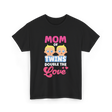 Mom Of Twins Double Love T-Shirt - Black