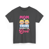 Mom Of Twins Double Love T-Shirt - Dark Heather