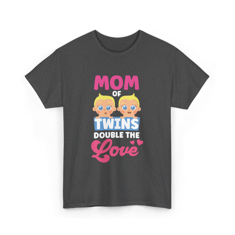 Mom Of Twins Double Love T-Shirt - Dark Heather