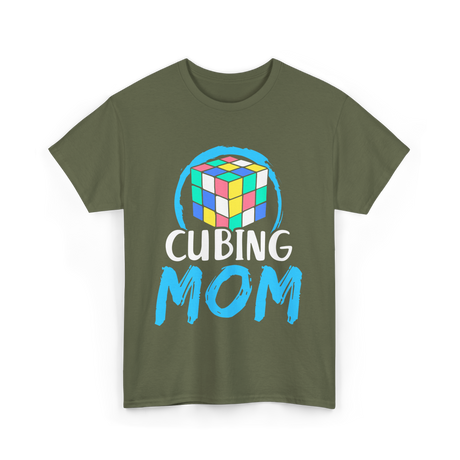 Mom Rubik's Cube Cubing T-Shirt - Military Green