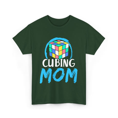 Mom Rubik's Cube Cubing T-Shirt - Forest Green