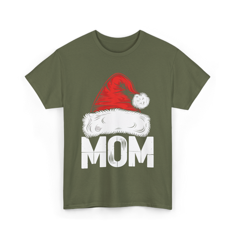 Mom Santa Christmas Holiday T-Shirt - Military Green