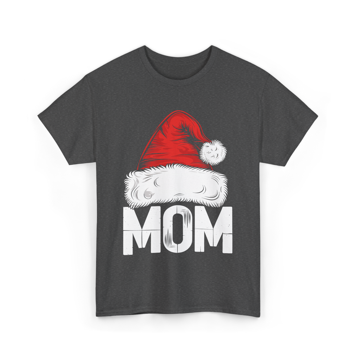 Mom Santa Christmas Holiday T-Shirt - Dark Heather