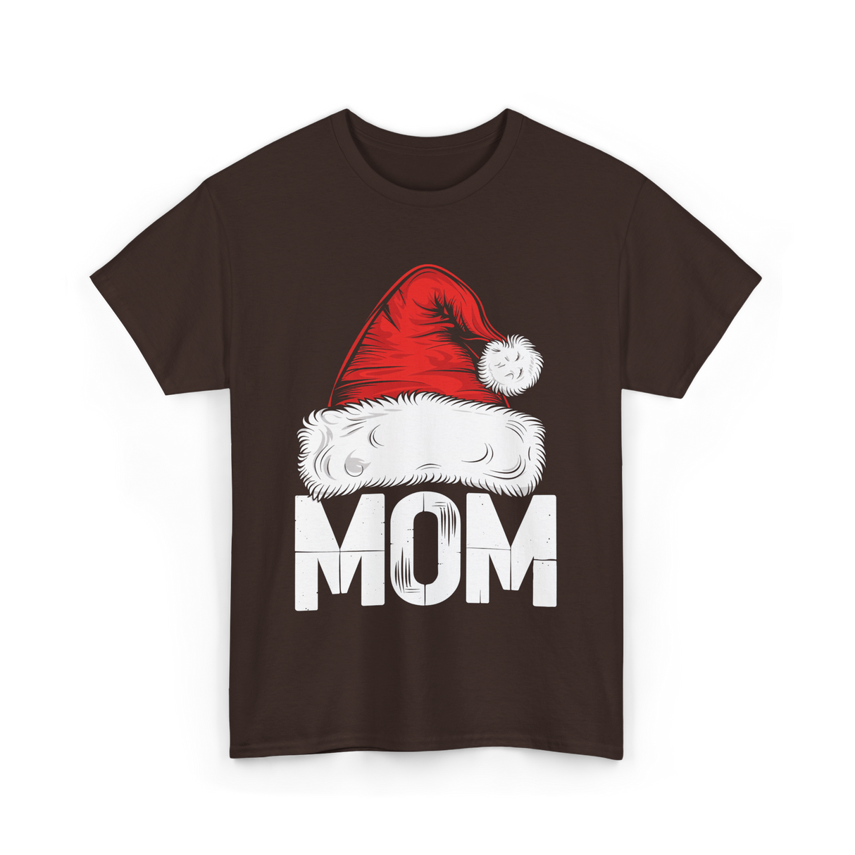 Mom Santa Christmas Holiday T-Shirt - Dark Chocolate