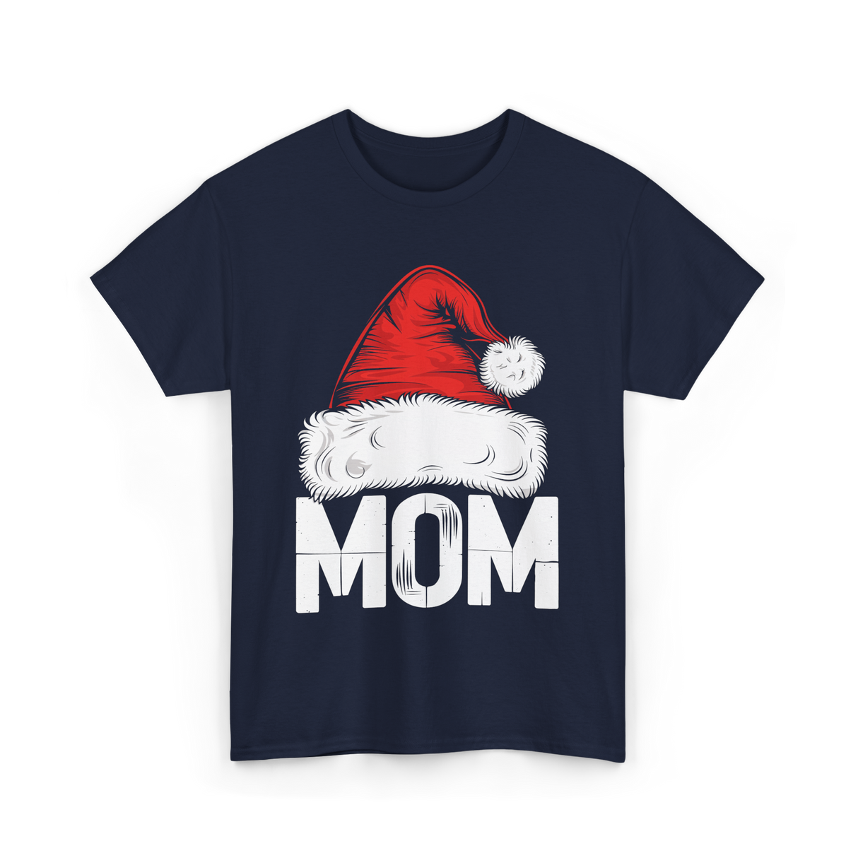 Mom Santa Christmas Holiday T-Shirt - Navy