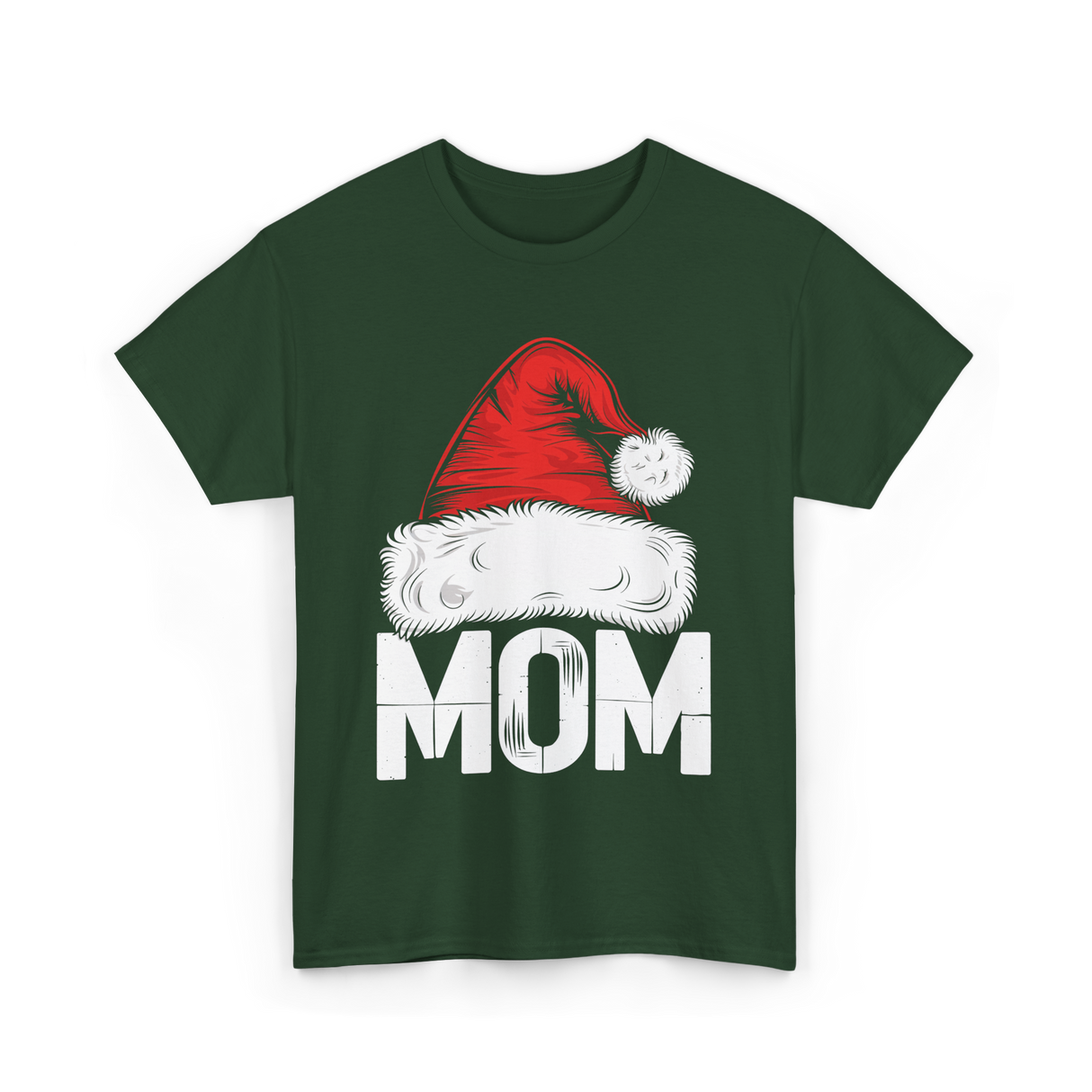 Mom Santa Christmas Holiday T-Shirt - Forest Green