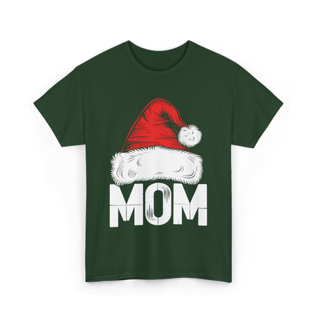 Mom Santa Christmas Holiday T-Shirt - Forest Green