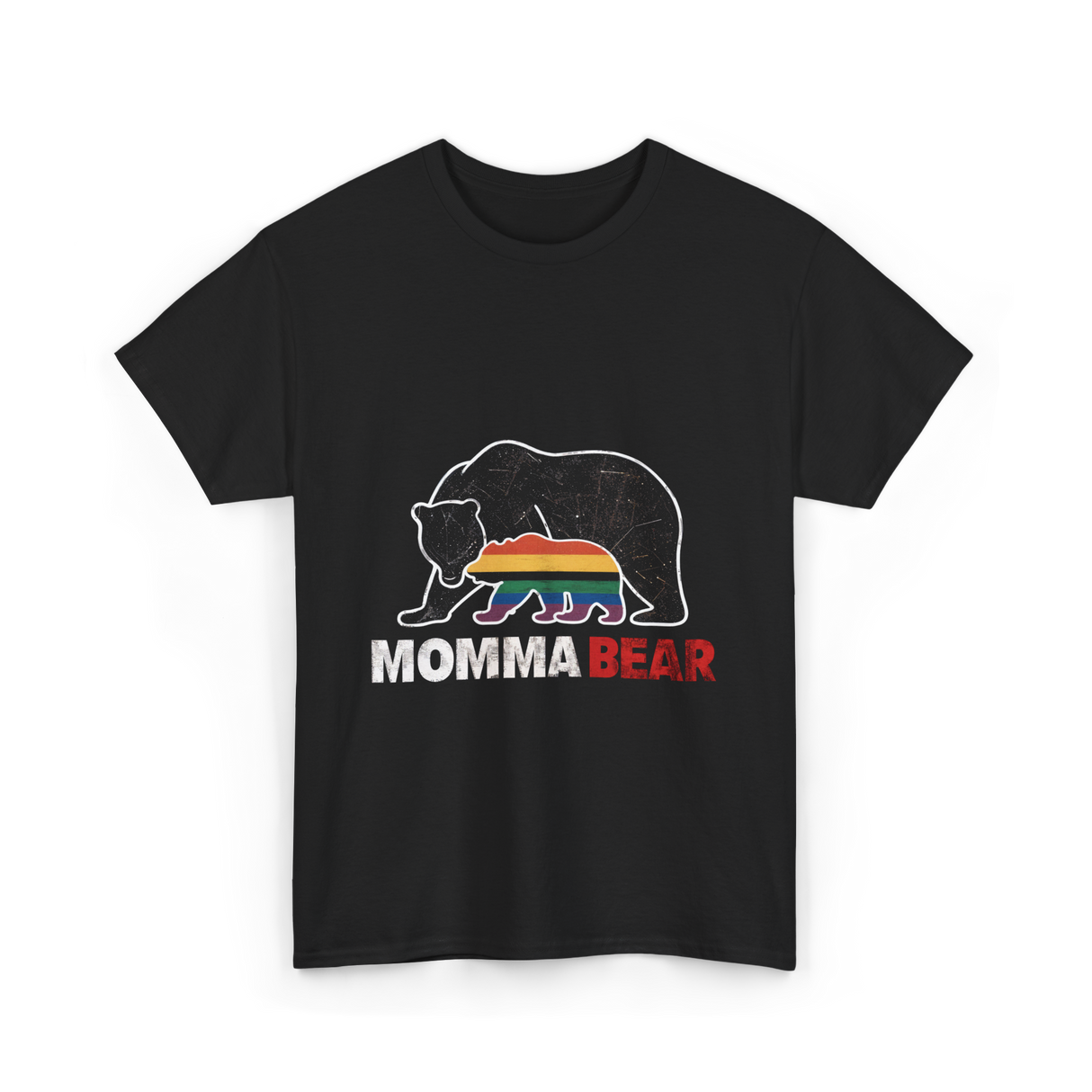 Momma Bear Pride Bear T-Shirt - Black