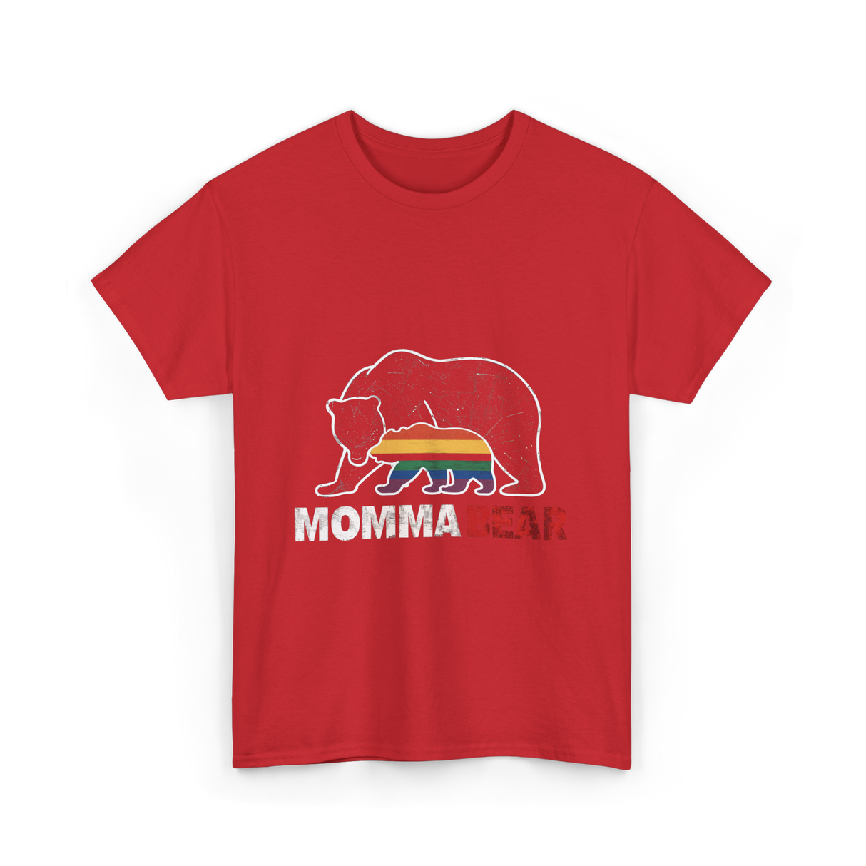 Momma Bear Pride Bear T-Shirt - Red