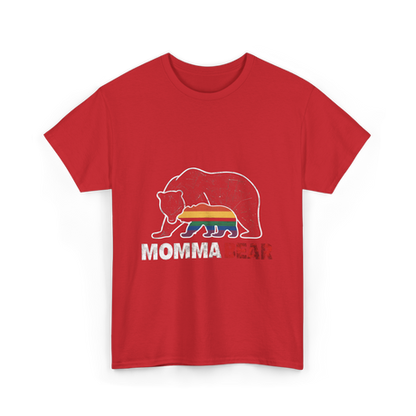 Momma Bear Pride Bear T-Shirt - Red