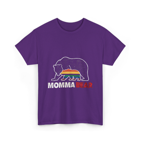 Momma Bear Pride Bear T-Shirt - Purple