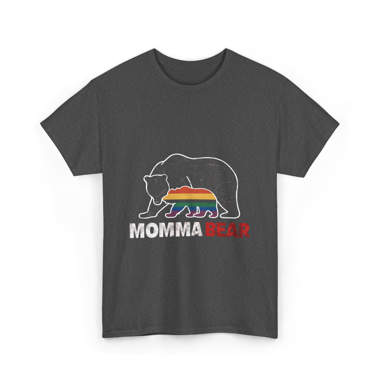 Momma Bear Pride Bear T-Shirt - Dark Heather