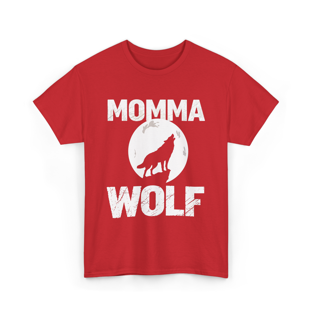 Momma Wolf Wolf Parent T-Shirt - Red