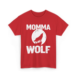 Momma Wolf Wolf Parent T-Shirt - Red