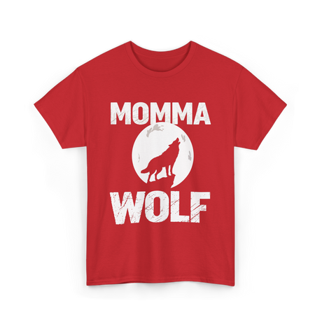 Momma Wolf Wolf Parent T-Shirt - Red