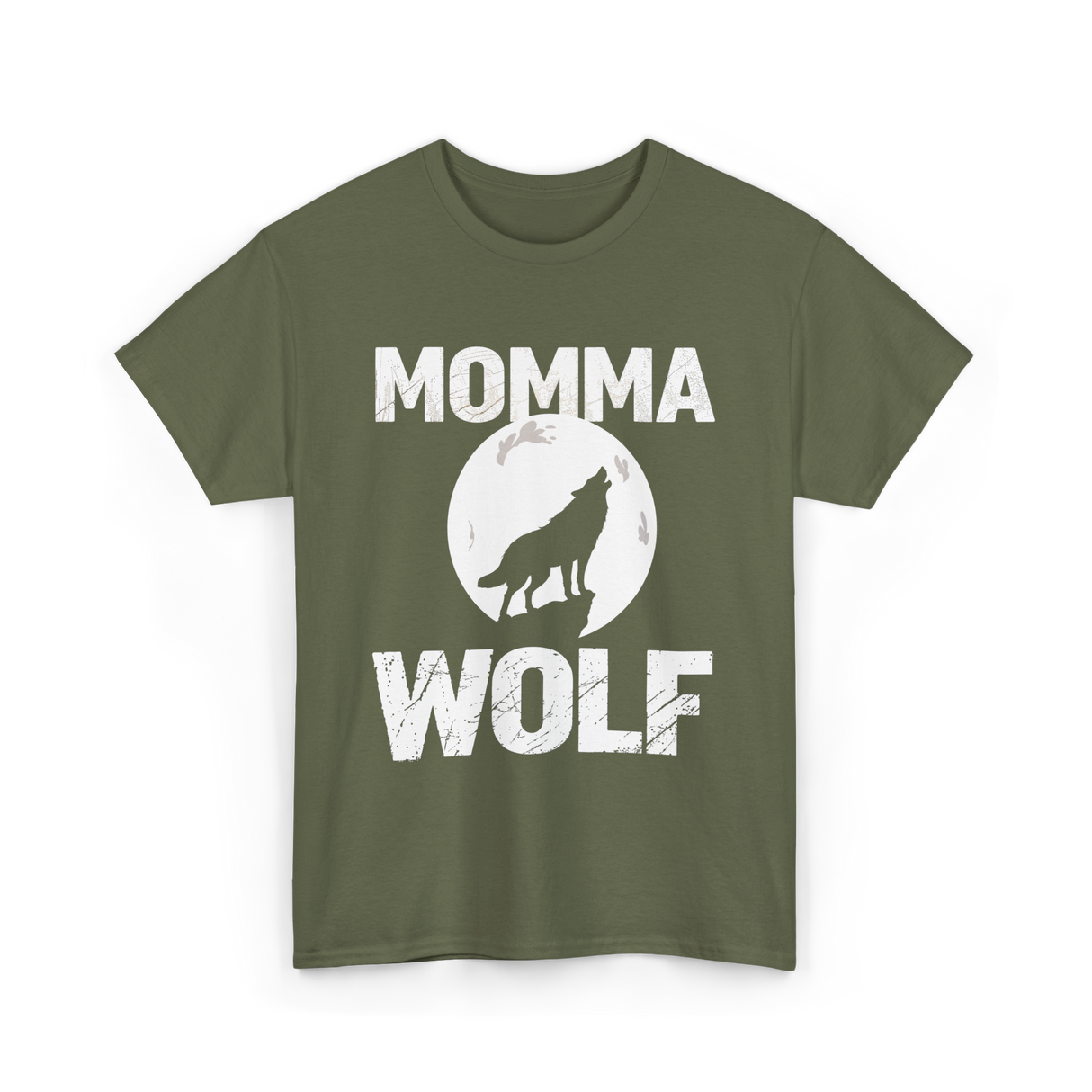 Momma Wolf Wolf Parent T-Shirt - Military Green