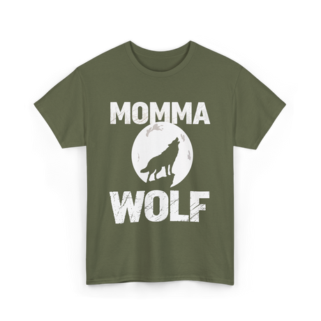 Momma Wolf Wolf Parent T-Shirt - Military Green