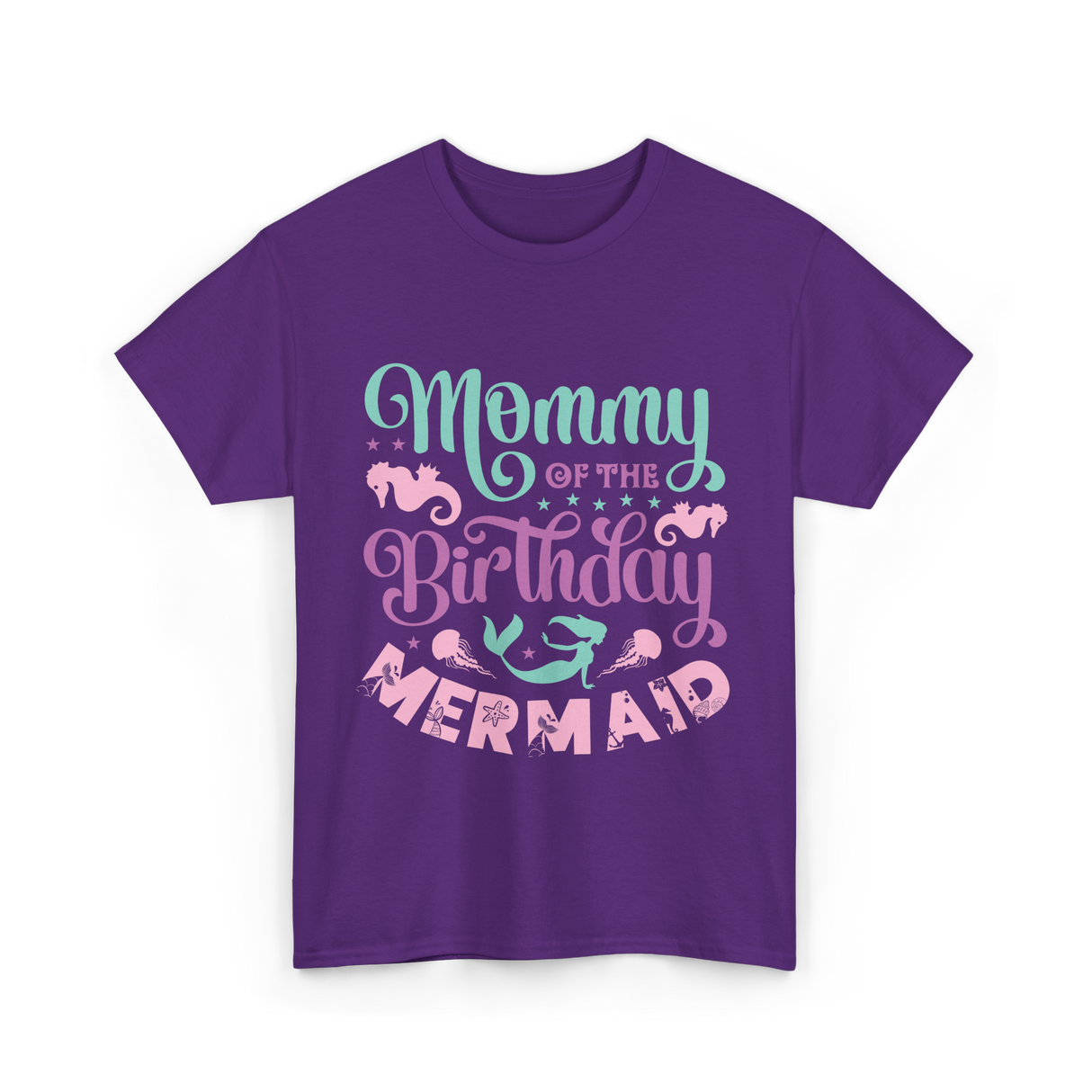 Mommy Of The Birthday Mermaid Mom T-Shirt - Purple