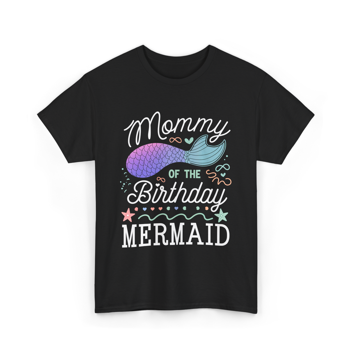 Mommy of the Birthday Mermaid T-Shirt - Black