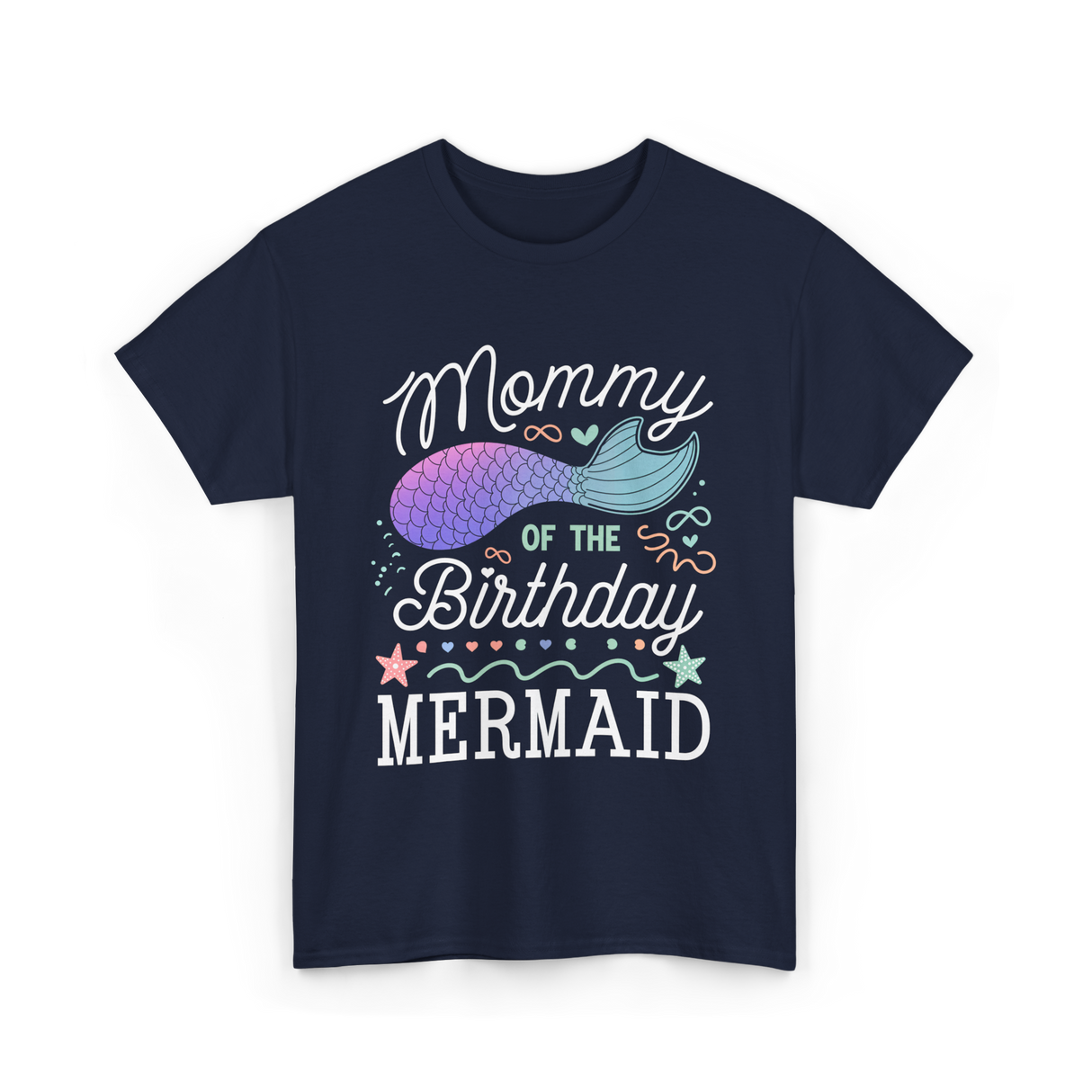 Mommy of the Birthday Mermaid T-Shirt - Navy