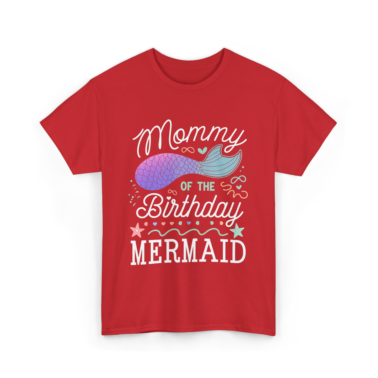 Mommy of the Birthday Mermaid T-Shirt - Red