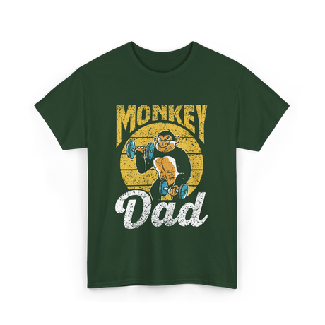 Monkey Dad Animal Fitness Dad T-Shirt - Forest Green