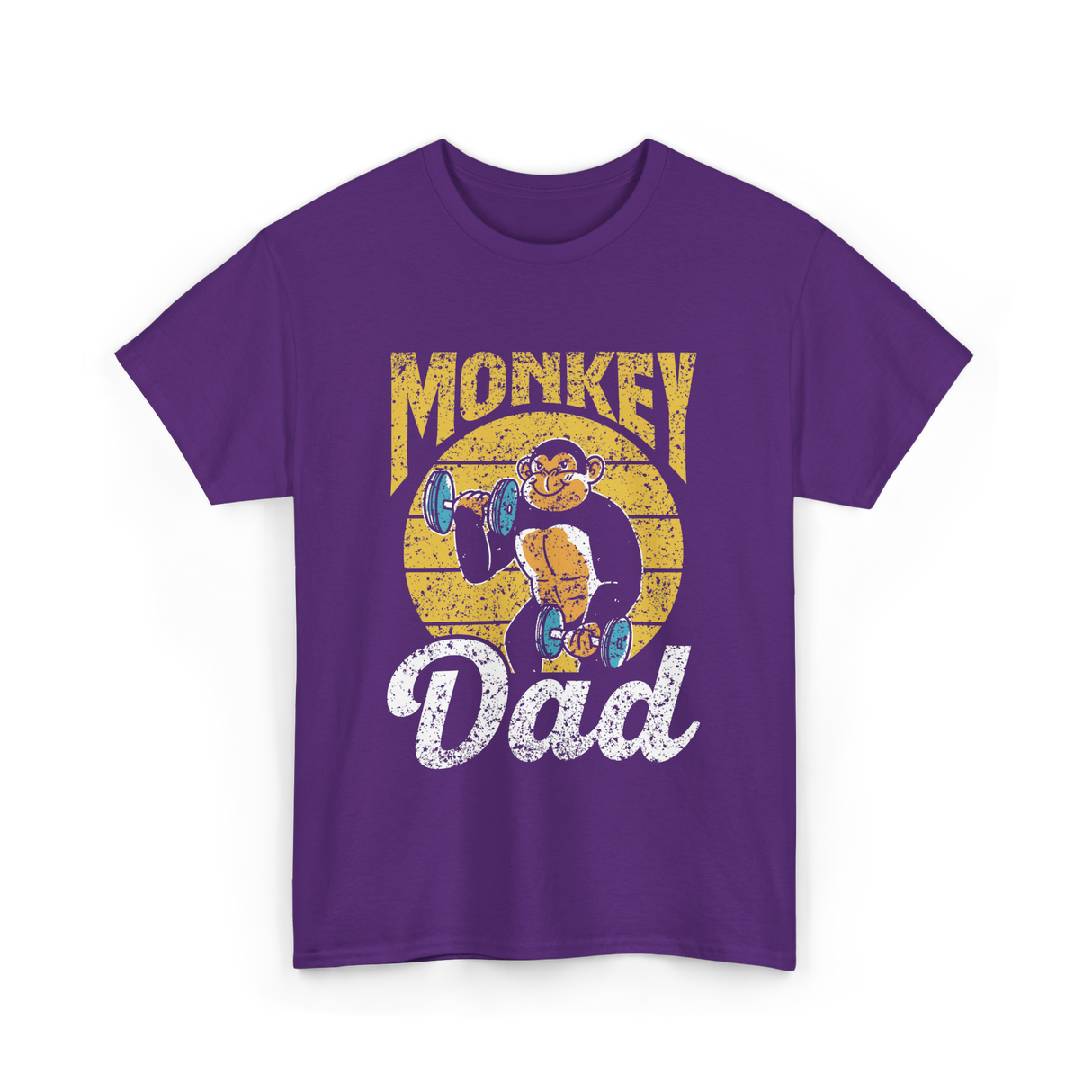 Monkey Dad Animal Fitness Dad T-Shirt - Purple