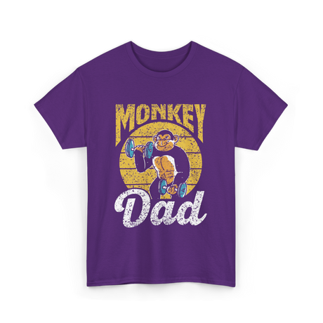 Monkey Dad Animal Fitness Dad T-Shirt - Purple