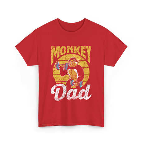 Monkey Dad Animal Fitness Dad T-Shirt - Red