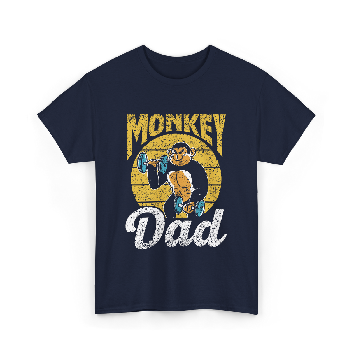 Monkey Dad Animal Fitness Dad T-Shirt - Navy