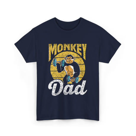 Monkey Dad Animal Fitness Dad T-Shirt - Navy