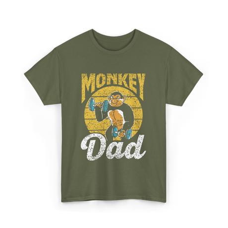 Monkey Dad Animal Fitness Dad T-Shirt - Military Green