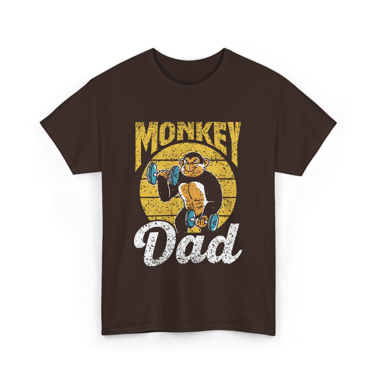 Monkey Dad Animal Fitness Dad T-Shirt - Dark Chocolate