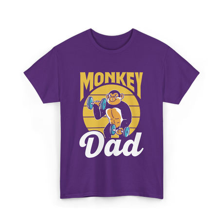 Monkey Dad Animal Fitness Workout T-Shirt - Purple