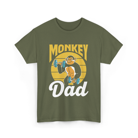 Monkey Dad Animal Fitness Workout T-Shirt - Military Green