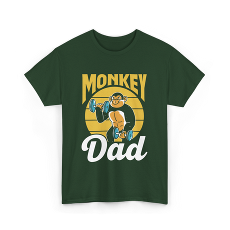 Monkey Dad Animal Fitness Workout T-Shirt - Forest Green