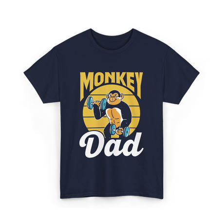 Monkey Dad Animal Fitness Workout T-Shirt - Navy