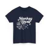 Monkey Lover Monkey Animals T-Shirt - Navy