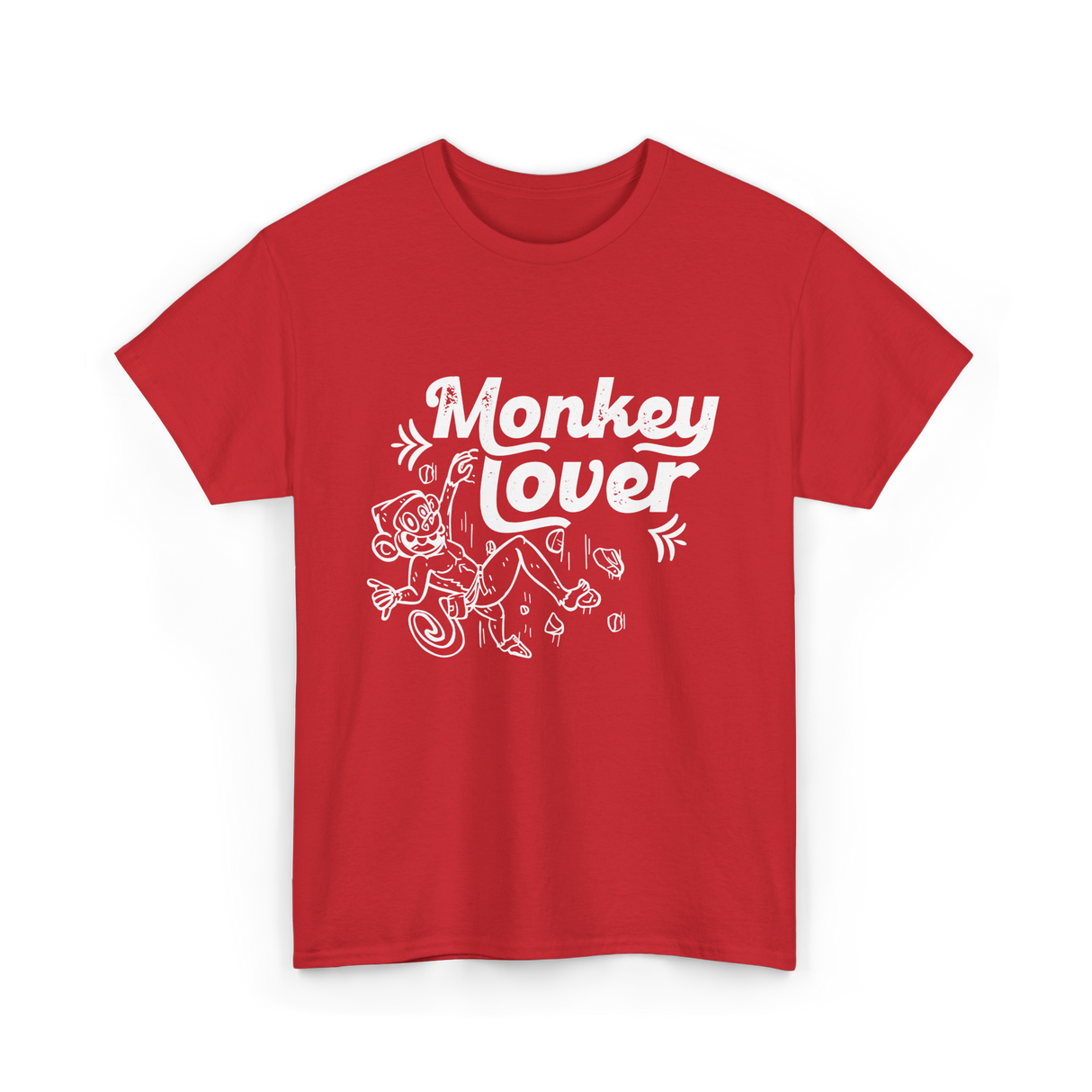 Monkey Lover Monkey Animals T-Shirt - Red