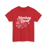 Monkey Lover Monkey Animals T-Shirt - Red