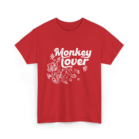 Monkey Lover Monkey Animals T-Shirt - Red