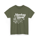 Monkey Lover Monkey Animals T-Shirt - Military Green