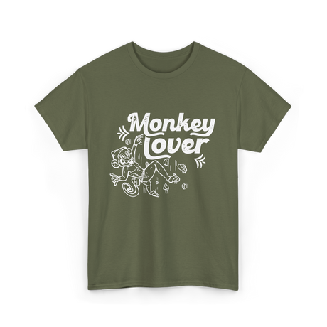 Monkey Lover Monkey Animals T-Shirt - Military Green