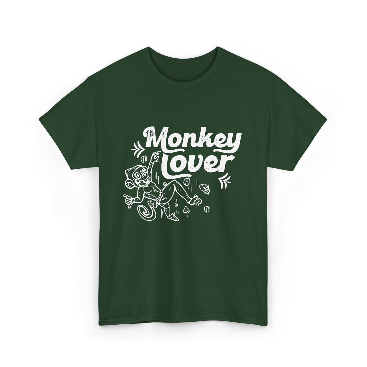 Monkey Lover Monkey Animals T-Shirt - Forest Green