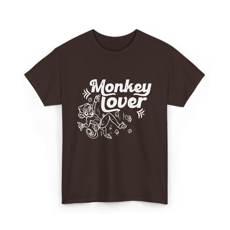 Monkey Lover Monkey Animals T-Shirt - Dark Chocolate