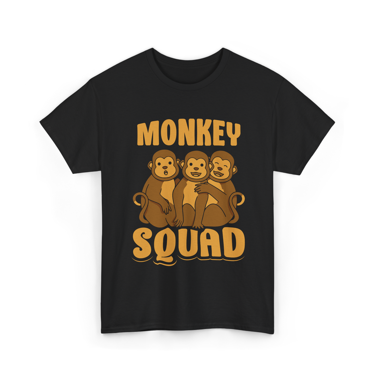 Monkey Squad Monkeys Animal T-Shirt - Black