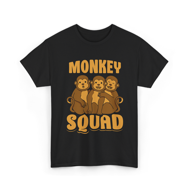 Monkey Squad Monkeys Animal T-Shirt - Black