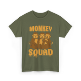 Monkey Squad Monkeys Animal T-Shirt - Military Green