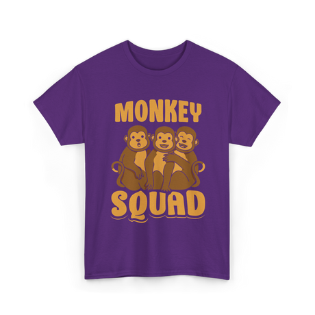 Monkey Squad Monkeys Animal T-Shirt - Purple